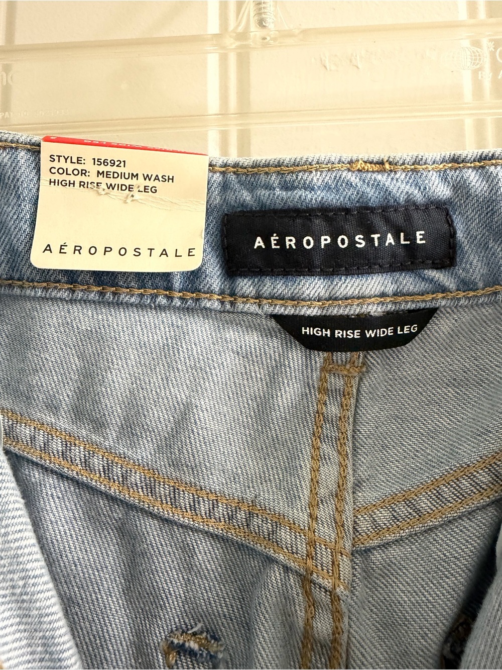 NWT Aéropostale Medium Wash High-Rise Vintage-Inspired Full Wide Leg Jeans Sz 2 - Picture 2 of 7